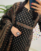 *🌹🌹Pure fine Cotton fabric Embroidery Work Kurti with Pant with cotton 100-100 Dupatta*🌹🌹